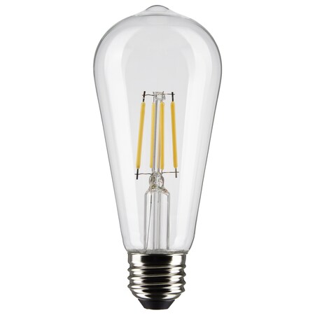 Satco 5 Watt ST19 LED Lamp, Clear, Medium Base, 90 CRI, 4000K, 120 Volts S21362